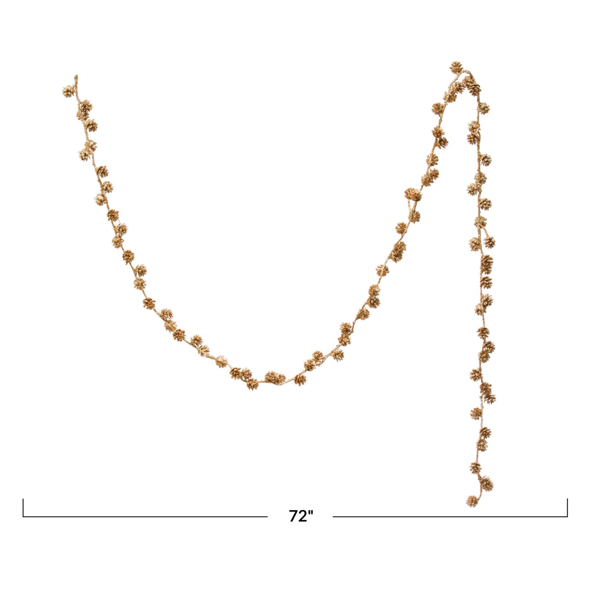Hello Honey® 6ft. Gold Glitter Pinecone Garland